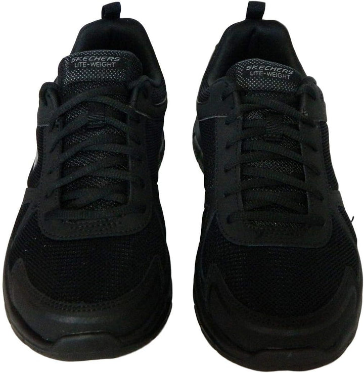Skechers Herren Sneaker Sportschuhe 39 EU Black Leather Mesh Pu Red Trim, 39 EU Black Leather Mesh P