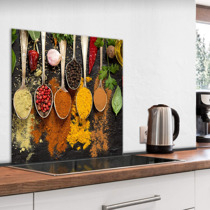 murando Spritzschutz Glas für Küche 60x60 cm Küchenrückwand Küchenspritzschutz Fliesenschutz Glasbil