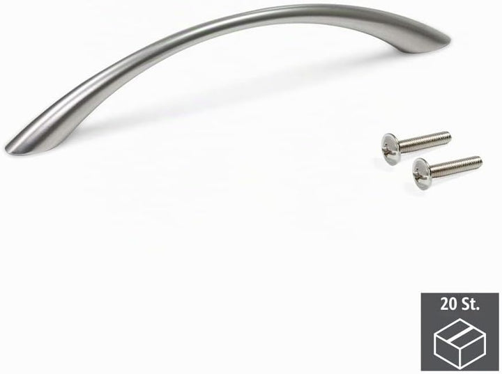 Emuca 9160925 Griffe für Möbelstück, CC 128mm, Zamak, Grau-metallic, 20 Stück Grau-metallic 128 mm 2