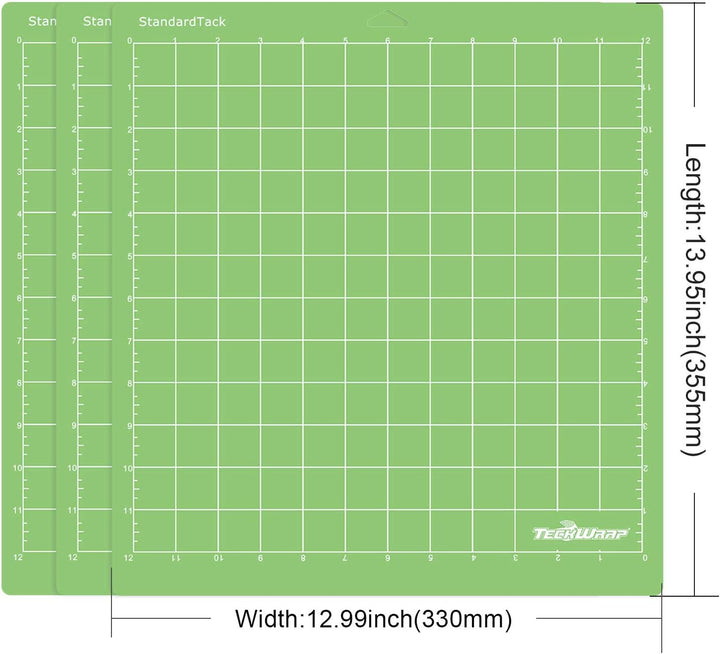 TECKWRAP StandardGrip Schneidematte, 30,5 x 30,5 cm, Grün, 3 Stück, Grün