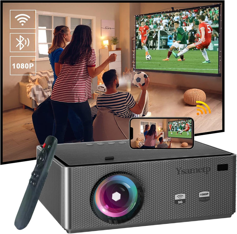 1080p Native Beamer WiFi Bluetooth, 15000 Lumen 270 Zoll Big Screen Home Cinema Video Beamer mit Bil