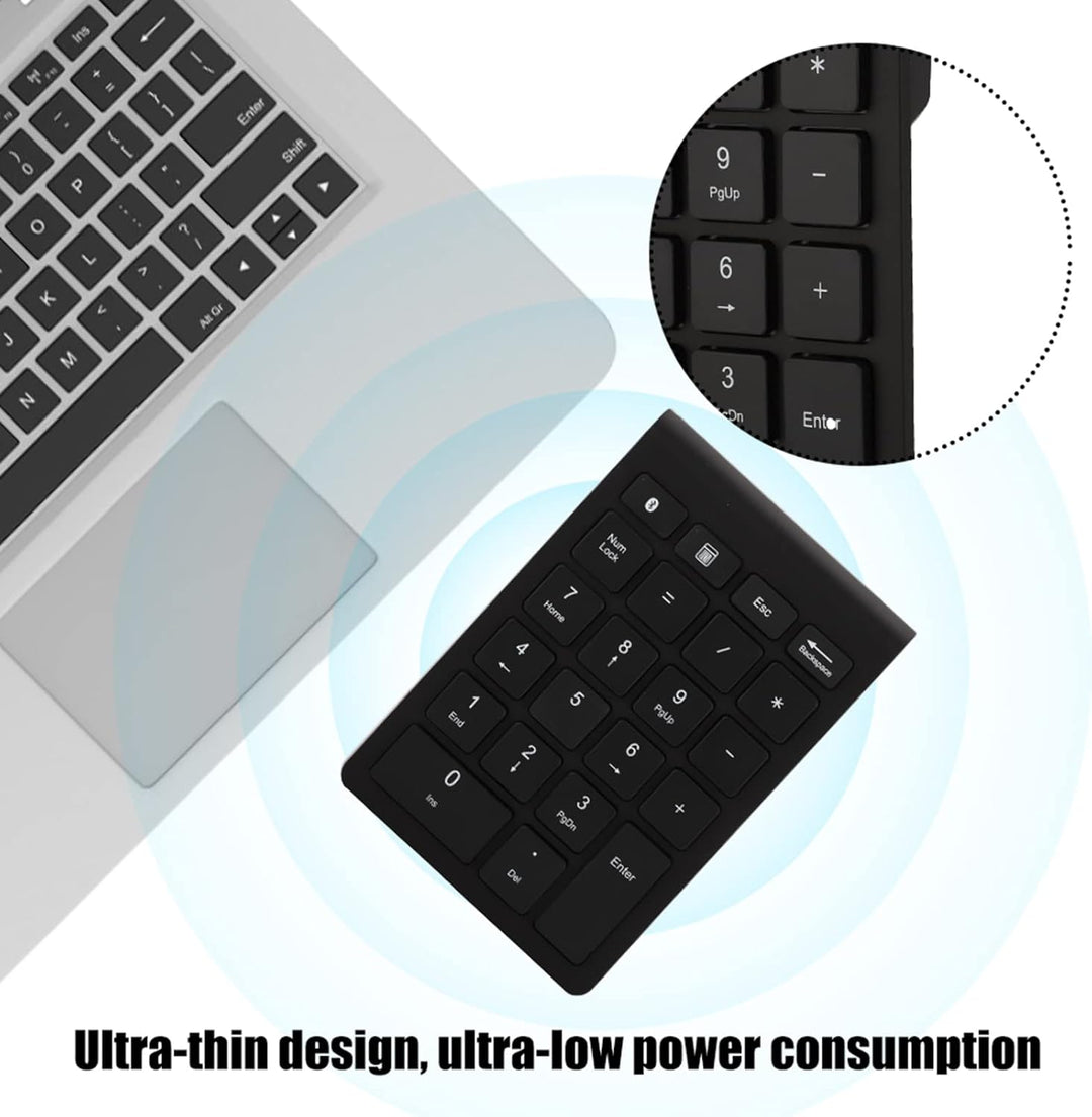 BT304 Wireless Numeric Keypad-Ergonomisch, Ultra Dünn, Kompatibel mit Bluetooth 5.0 für Android, Win