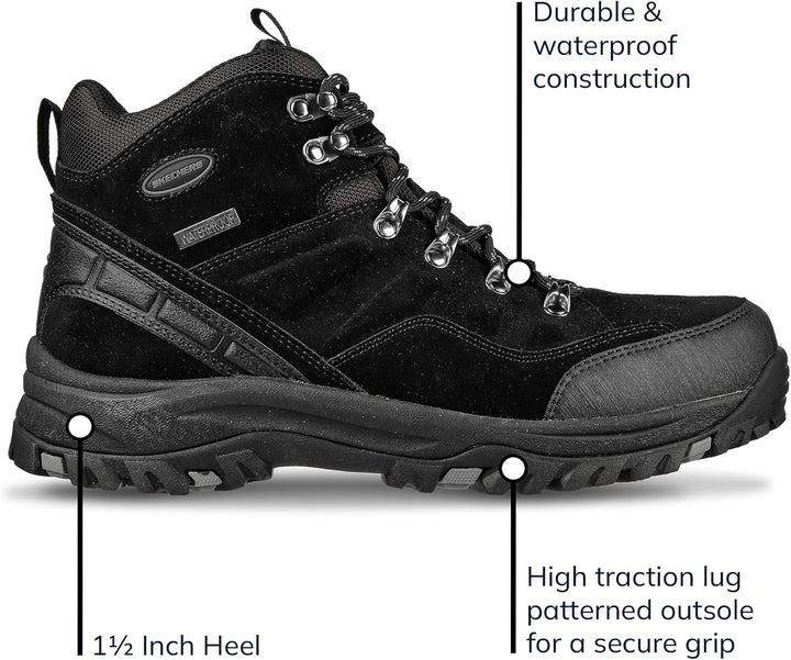 Skechers Herren Relment Pelmo64869 Stiefel 45 EU Black Suede, 45 EU Black Suede