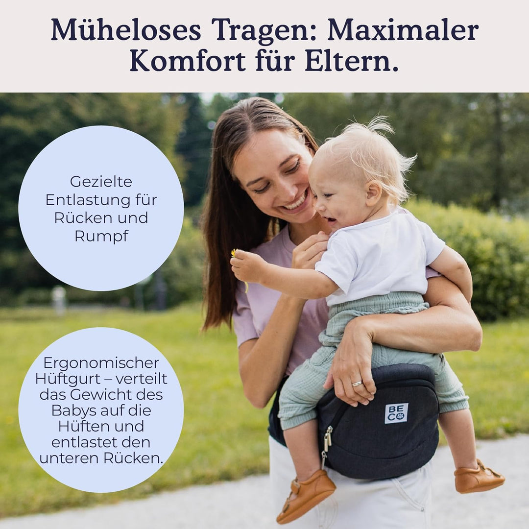 Beco Gemini Hüftsitz Babytrage – 4-in-1 Ergonomische Kindertrage für Neugeborene & Kleinkinder (0-36