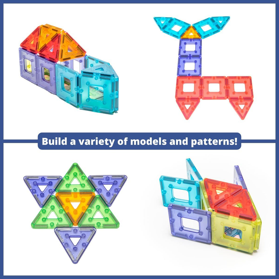 Polydron Translucent KinderMag Class Set - Vibrant Rainbow Coloured Magnetic Building Tiles for Todd