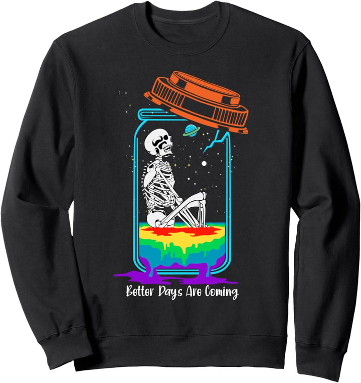 Lustiges Skeleton Mental Health Okkult Gotische Kunst Occult Sweatshirt