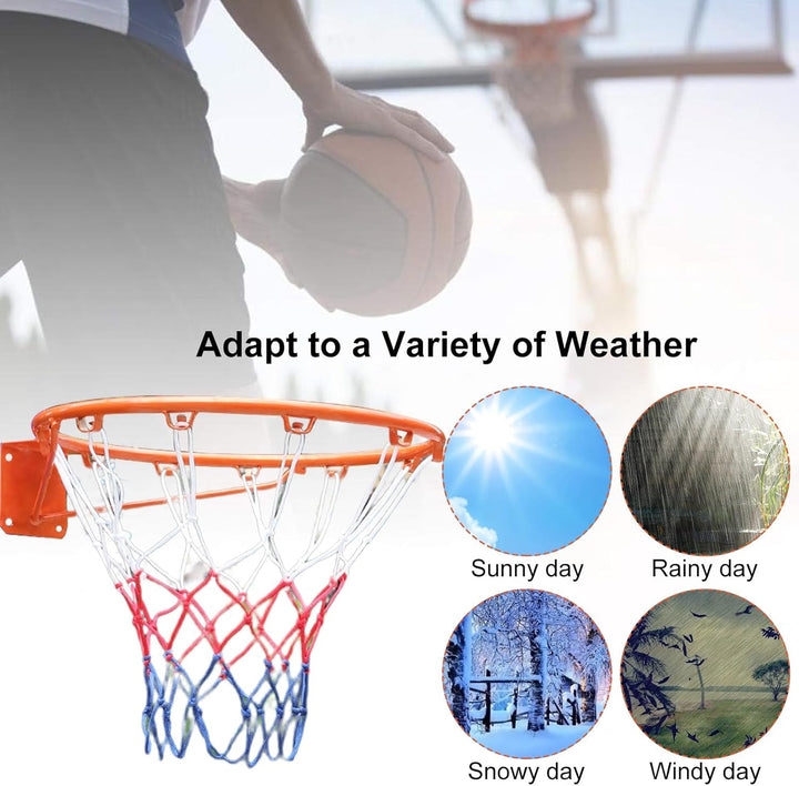 Basketballfelgen, wandmontierter Basketballkorb mit Standard-Stahlfelgen, Nylon-Netz, verstellbare H