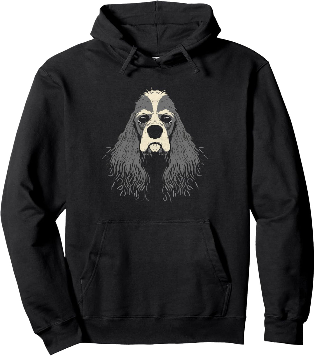 Funny Cute Spaniel Graphic Minimalist Pullover Hoodie