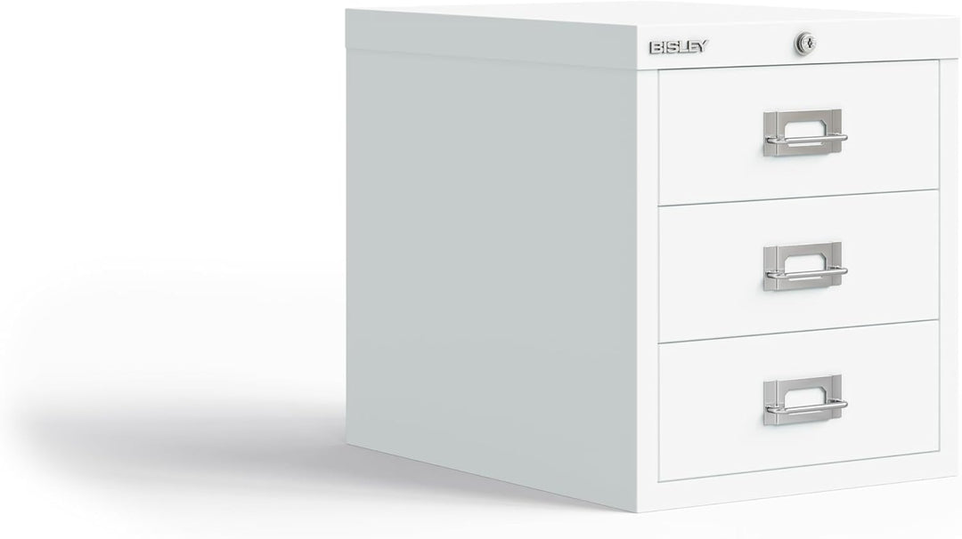 BISLEY MultiDrawer, LA123, DIN A4, 3 Schubladen, 696 verkehrsweiss, Metall, Verkehrsweiss