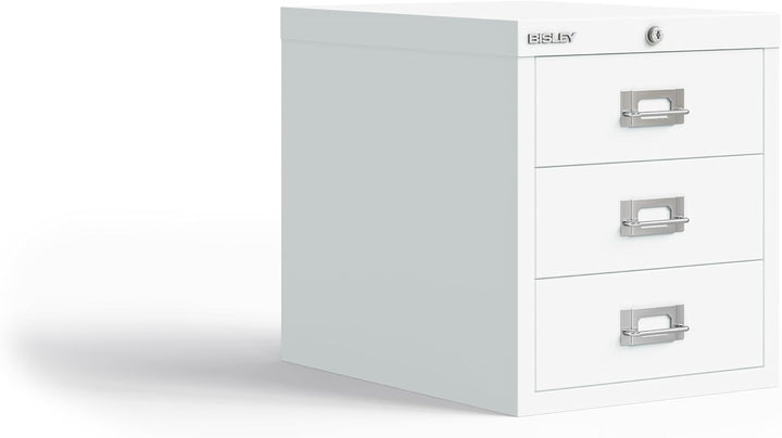 BISLEY MultiDrawer, LA123, DIN A4, 3 Schubladen, 696 verkehrsweiss, Metall, Verkehrsweiss