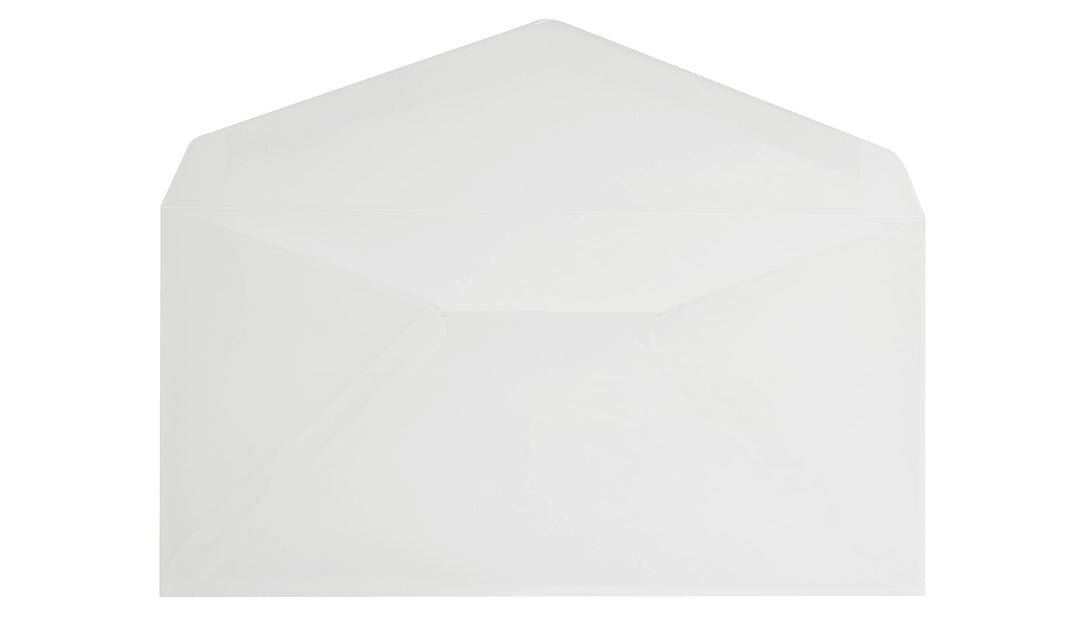 Blanke Briefhüllen, Transparente Briefumschläge, 100 Stück, Nassklebung, Ohne Fenster, Spitze Klappe