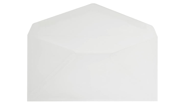 Blanke Briefhüllen, Transparente Briefumschläge, 100 Stück, Nassklebung, Ohne Fenster, Spitze Klappe