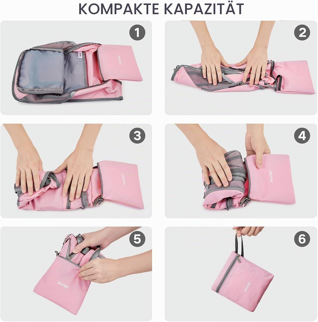 G4Free 10/15/20L Faltbarer Rucksack Klein, Wanderrucksack Leicht, Tagesrucksack Damen Herren für Wan