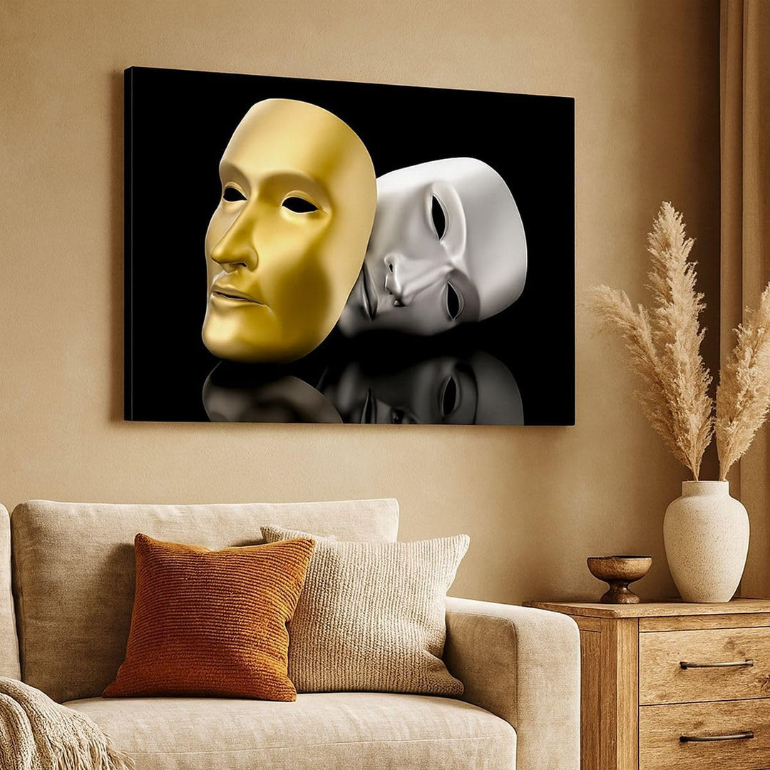Bilder auf Leinwand Maske Theater Bühne Schauspieler Leinwandbild 70x50cm Wandbilder Dekoration Wohn