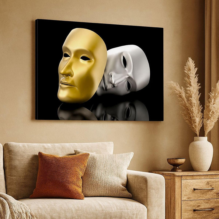 Bilder auf Leinwand Maske Theater Bühne Schauspieler Leinwandbild 70x50cm Wandbilder Dekoration Wohn