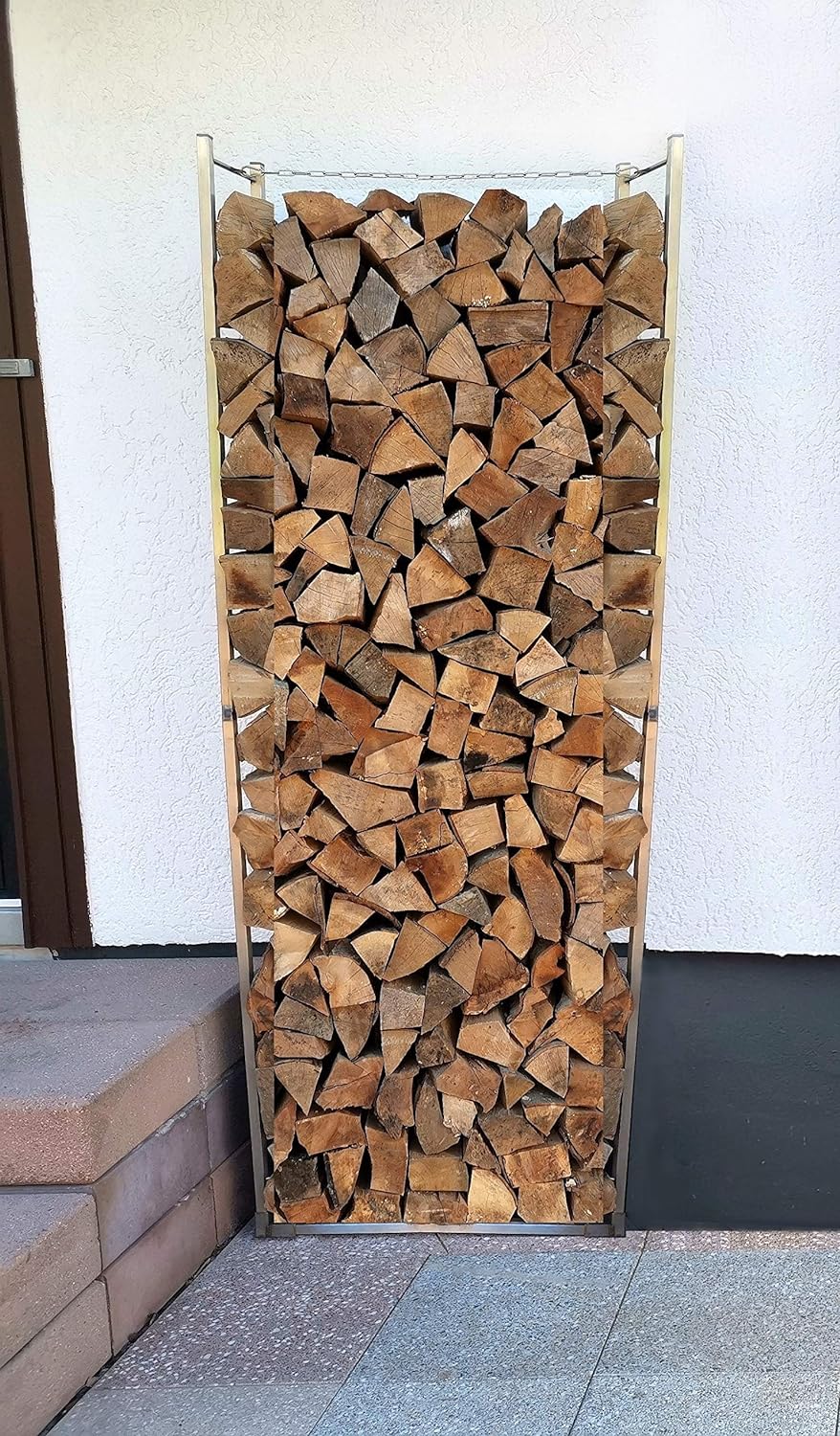 NAMOR Holzstapelhilfe aus Edelstahl Kaminholzregal | Brennholz | Stapelhilfe | Holzstapelhalter | V2