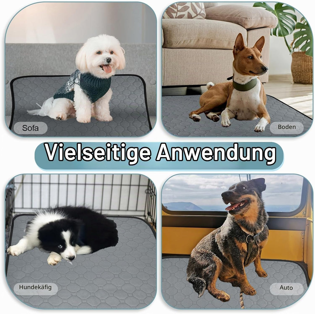 2 Stück Welpenunterlagen Waschbar, 100 × 75cm Super Saugfähig PIPI Matten für Hunde, Wiederverwendba