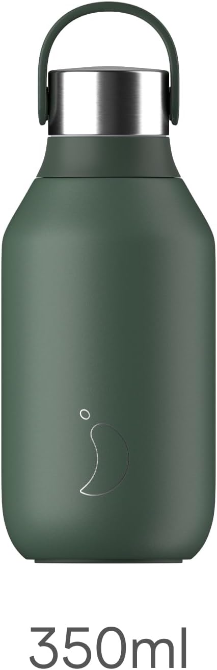 Chilly's Series 2 Trinkflasche - Isolierflasche aus Edelstahl mit Soft-Touch-Kragen & Trageschlaufe