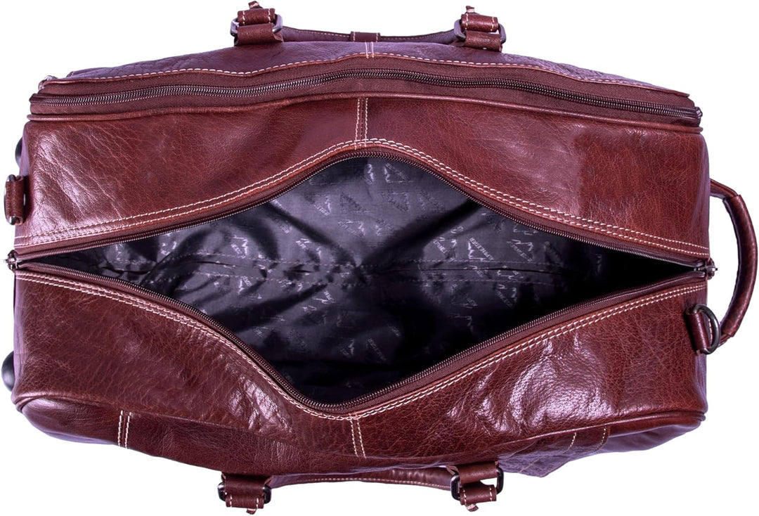Alpenleder Reisetasche mit Rollen - ROM (Handgefertigt) - Nachhaltiges Bio-Leder aus regionaler Land