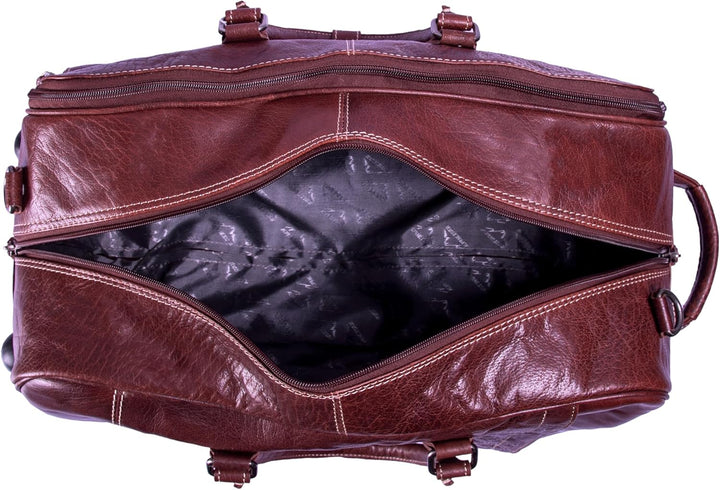 Alpenleder Reisetasche mit Rollen - ROM (Handgefertigt) - Nachhaltiges Bio-Leder aus regionaler Land