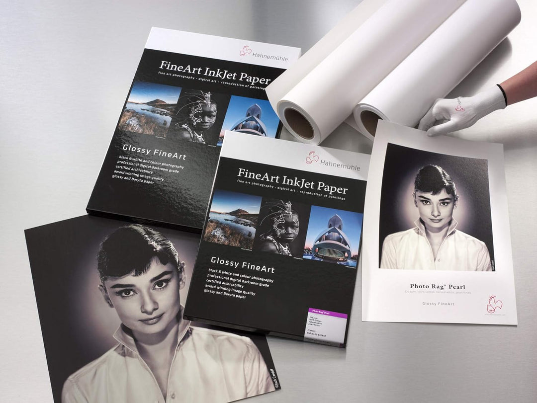 Hahnemühle 10641666 Digital FineArt Photo Rag Pearl Papier, 320 g/m², DIN A3, 297 x 420 mm, naturwei