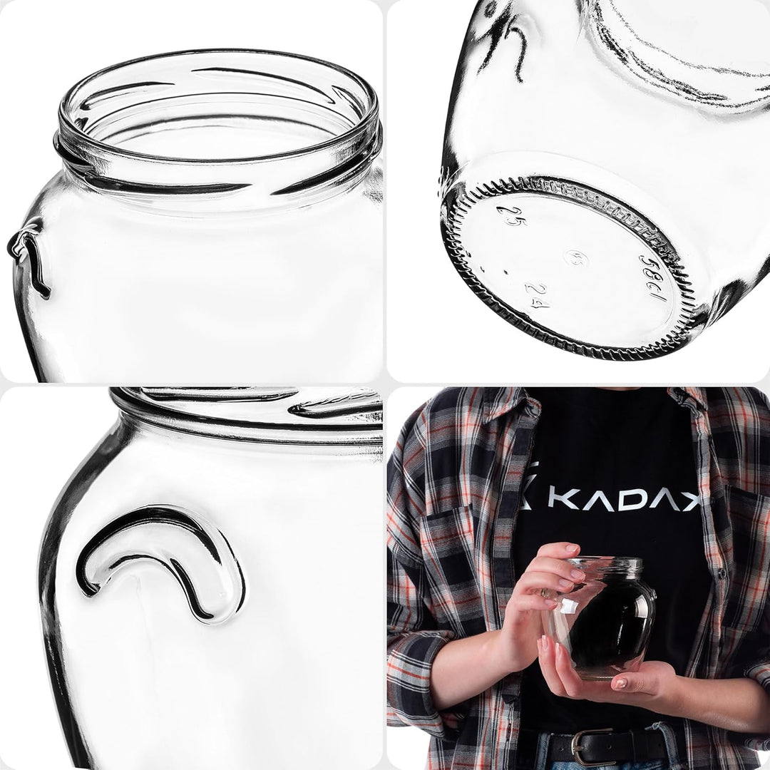 KADAX 24er Set Einmachgläser 510ml TO82, Sturzgläser Mason Jar mit Schraubdeckel, Luftdichte Twist-o