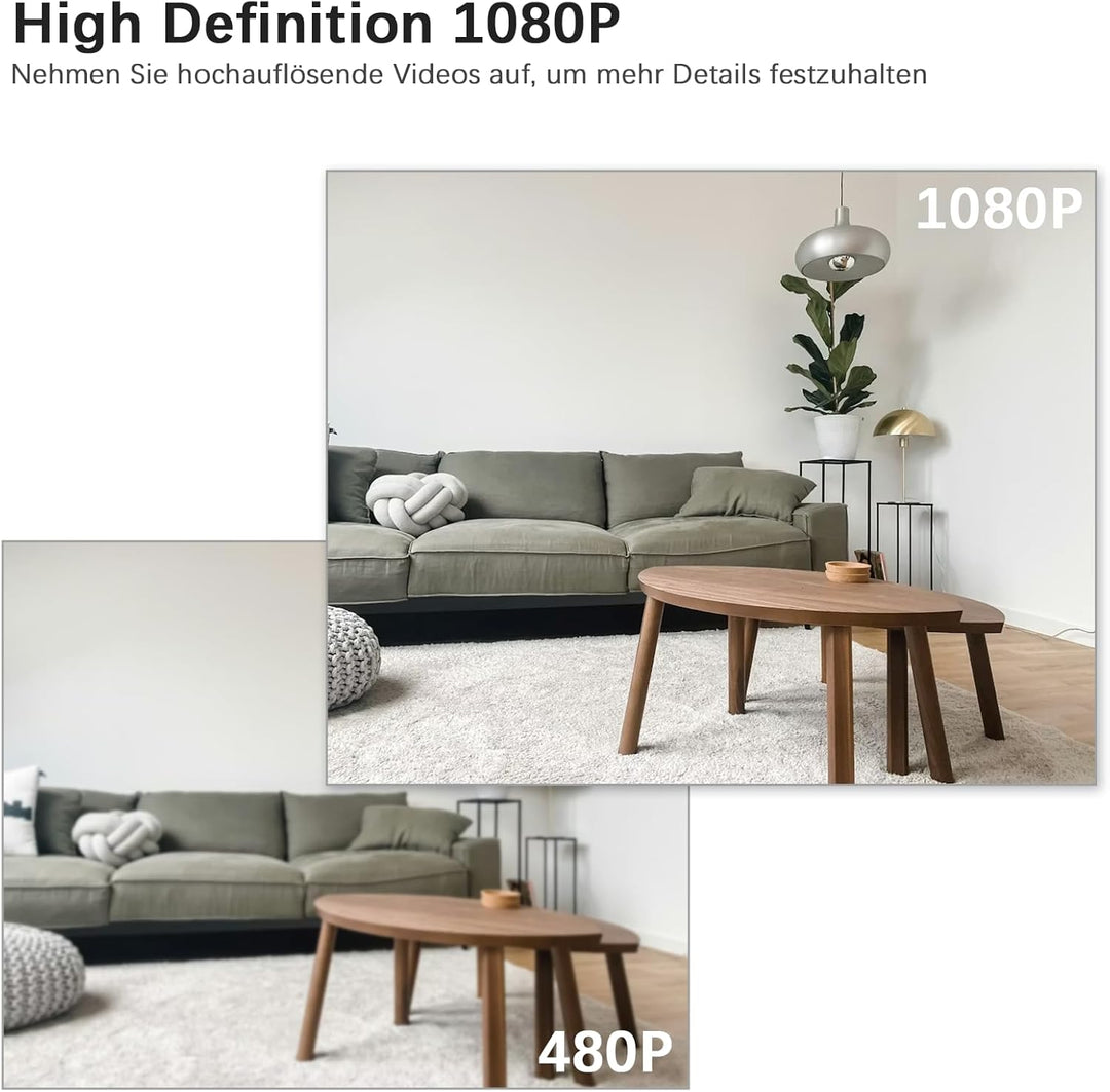 1080P Mini Kamera Überwachungskamera Aussen mit 450mAh Akku | Mini Überwachungskamera Aussen mit Vid