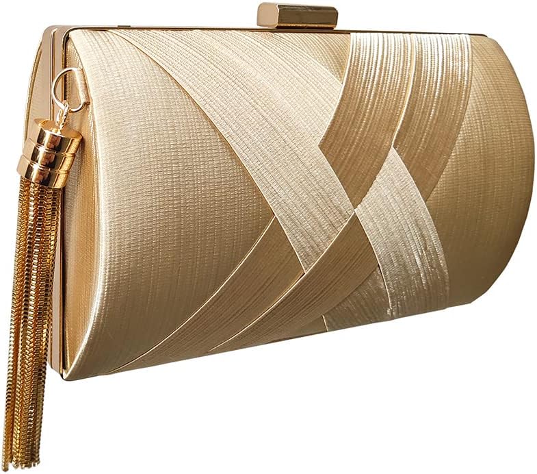 CORIOS Damen Clutch Tasche Abendtasche Fransen Kettentasche Tasche Luxurious Klein Umhängetasche Ele
