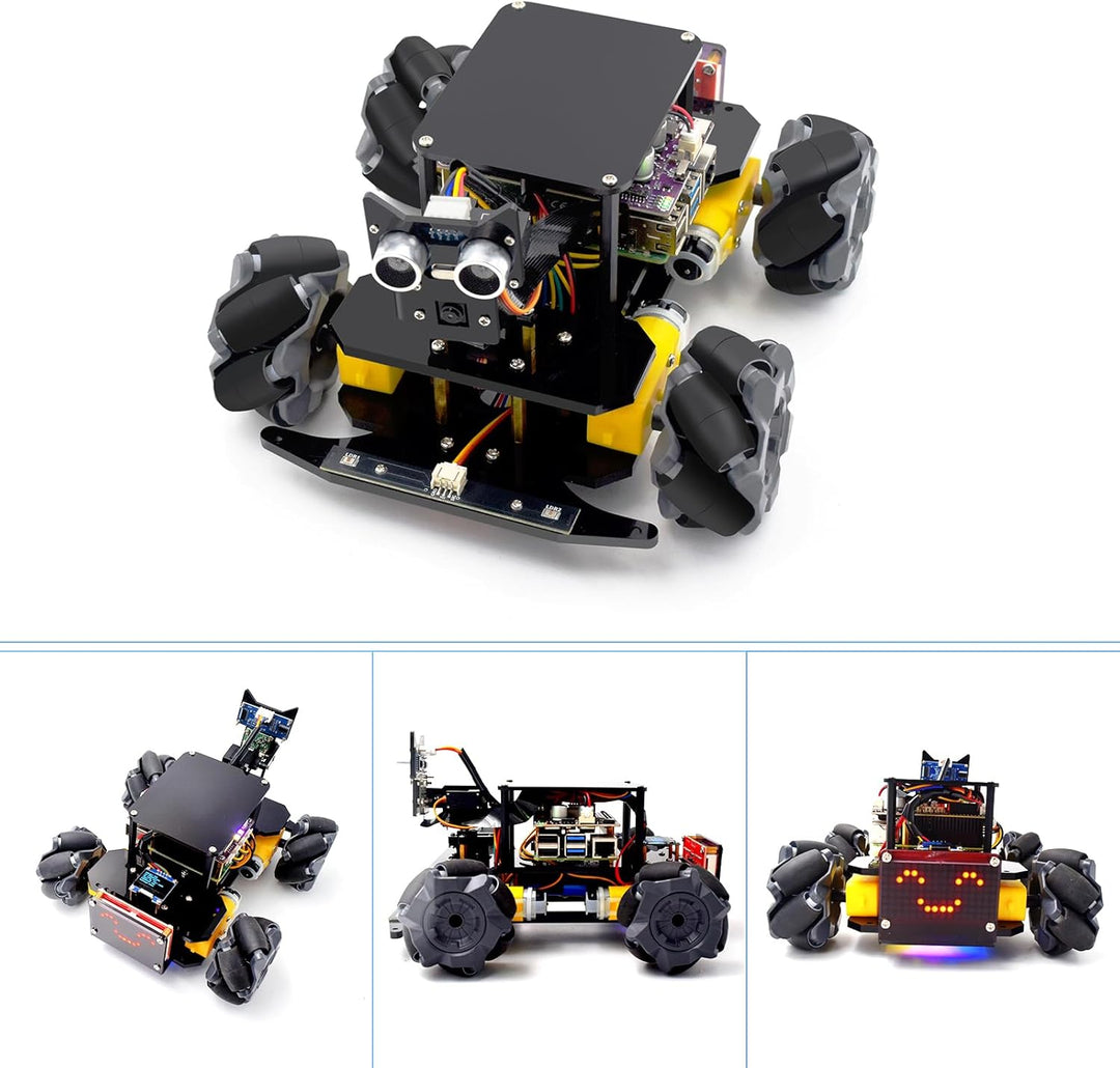 Adeept 4WD Mecanum Wheel Smart Car Kit für Raspberry Pi 5/4B/3B/3B+ (Board nicht im Lieferumfang ent