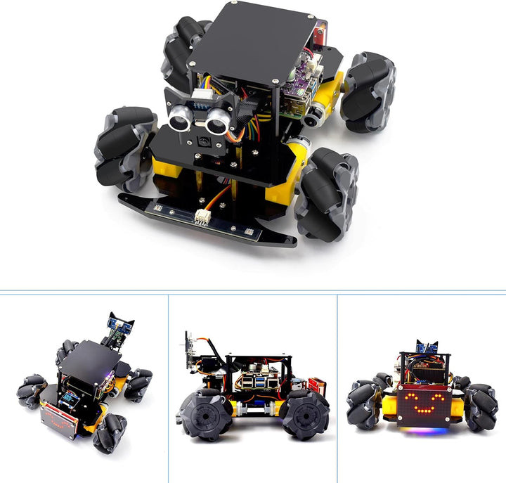 Adeept 4WD Mecanum Wheel Smart Car Kit für Raspberry Pi 5/4B/3B/3B+ (Board nicht im Lieferumfang ent