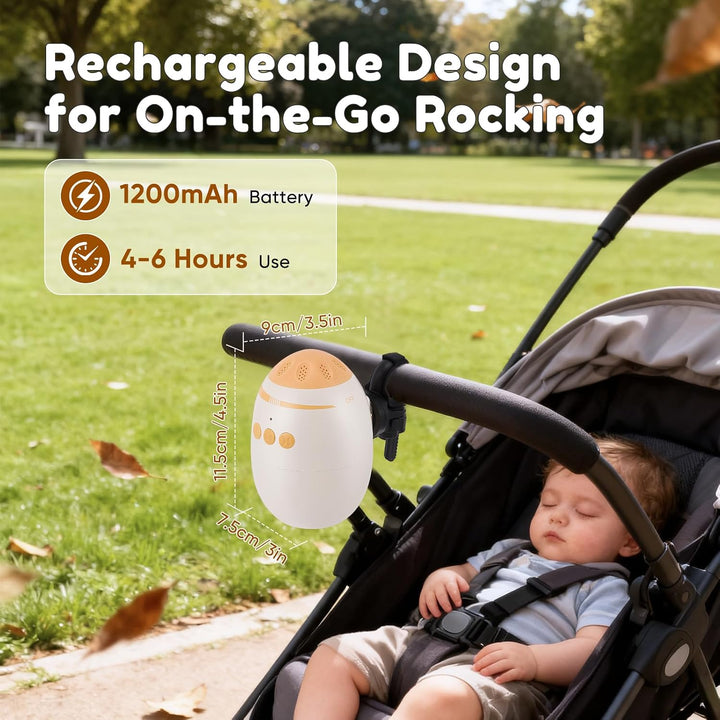 Kinderwagenschaukler, White Noise Machine Baby mit Baby Rocker 11 Beruhigende Klänge, Wiederaufladba