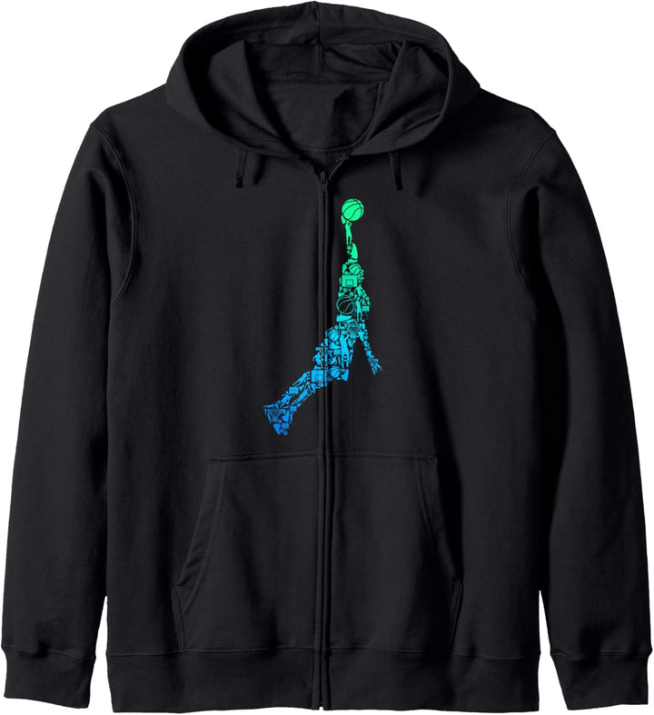 Basketball Basketballer Dunking Jungen Herren Kinder Kapuzenjacke