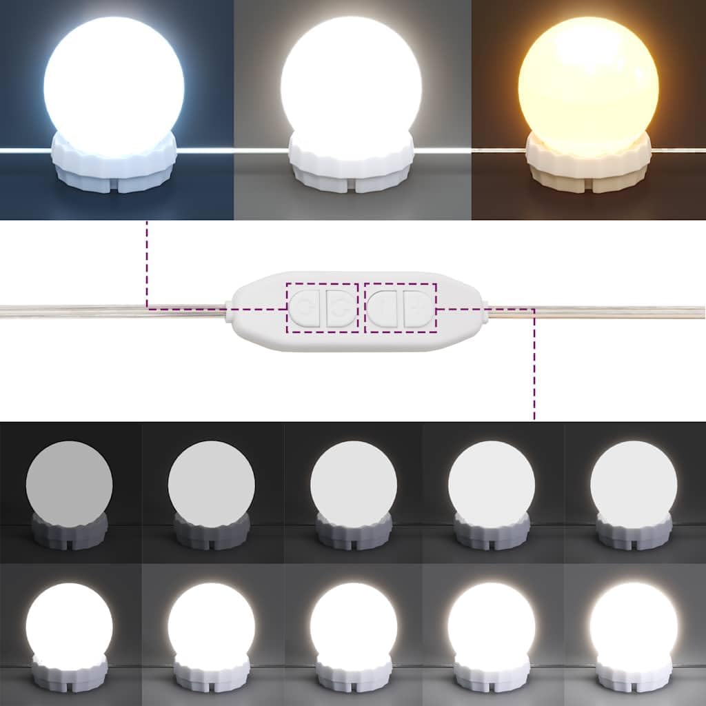 vidaXL Wandspiegel mit LED-Beleuchtung Kosmetikspiegel Spiegel Schminkspiegel Frisierspiegel Hängesp