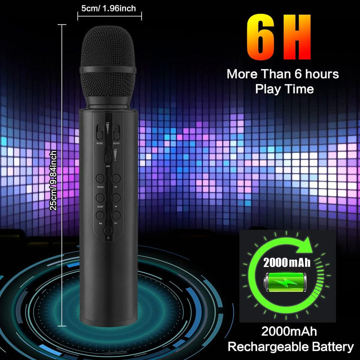 Karaoke Drahtloses Mikrofon Tragbares Handheld-Bluetooth-Lautsprechermikrofon, Drahtlose Mikrofone K