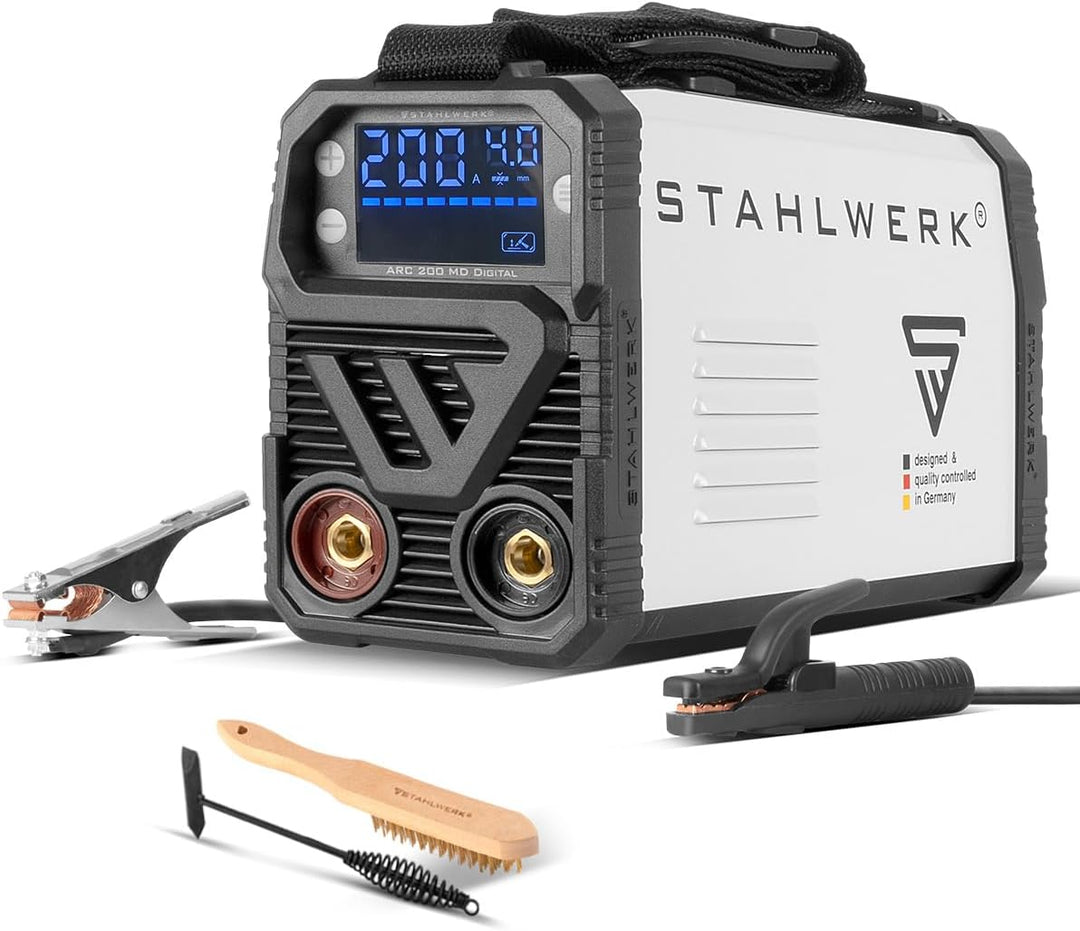 STAHLWERK Schweissgerät ARC 200 MD Digital - DC MMA | E-Hand | Lift-TIG Inverter mit 200 Ampere, Dig