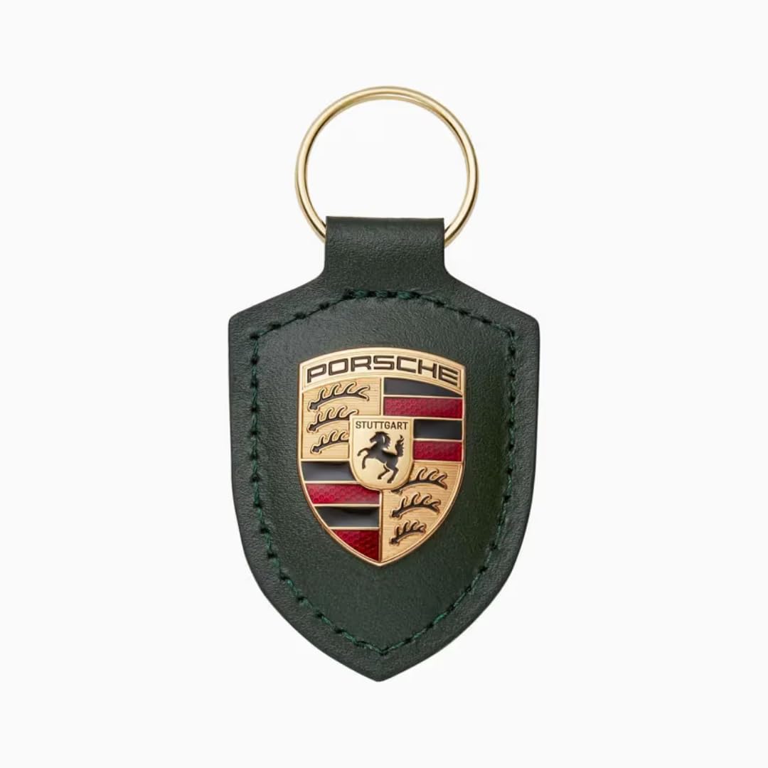 ORIGINAL Porsche Schlüsselanhänger SCHWARZ Leder mit Wappen WAP0500900E, Schwarz