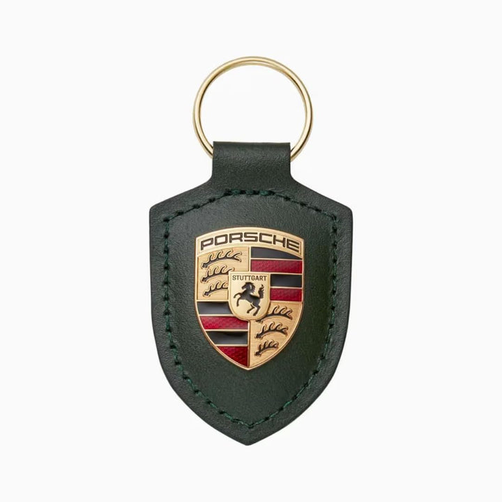 ORIGINAL Porsche Schlüsselanhänger SCHWARZ Leder mit Wappen WAP0500900E, Schwarz