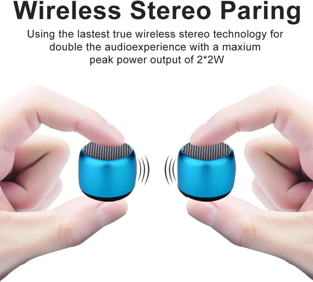 Eageroo Bluetooth Mini Lautsprecher tragbar Speaker,Stereo Klang mit tiefem Bass Technologie,Blau, B