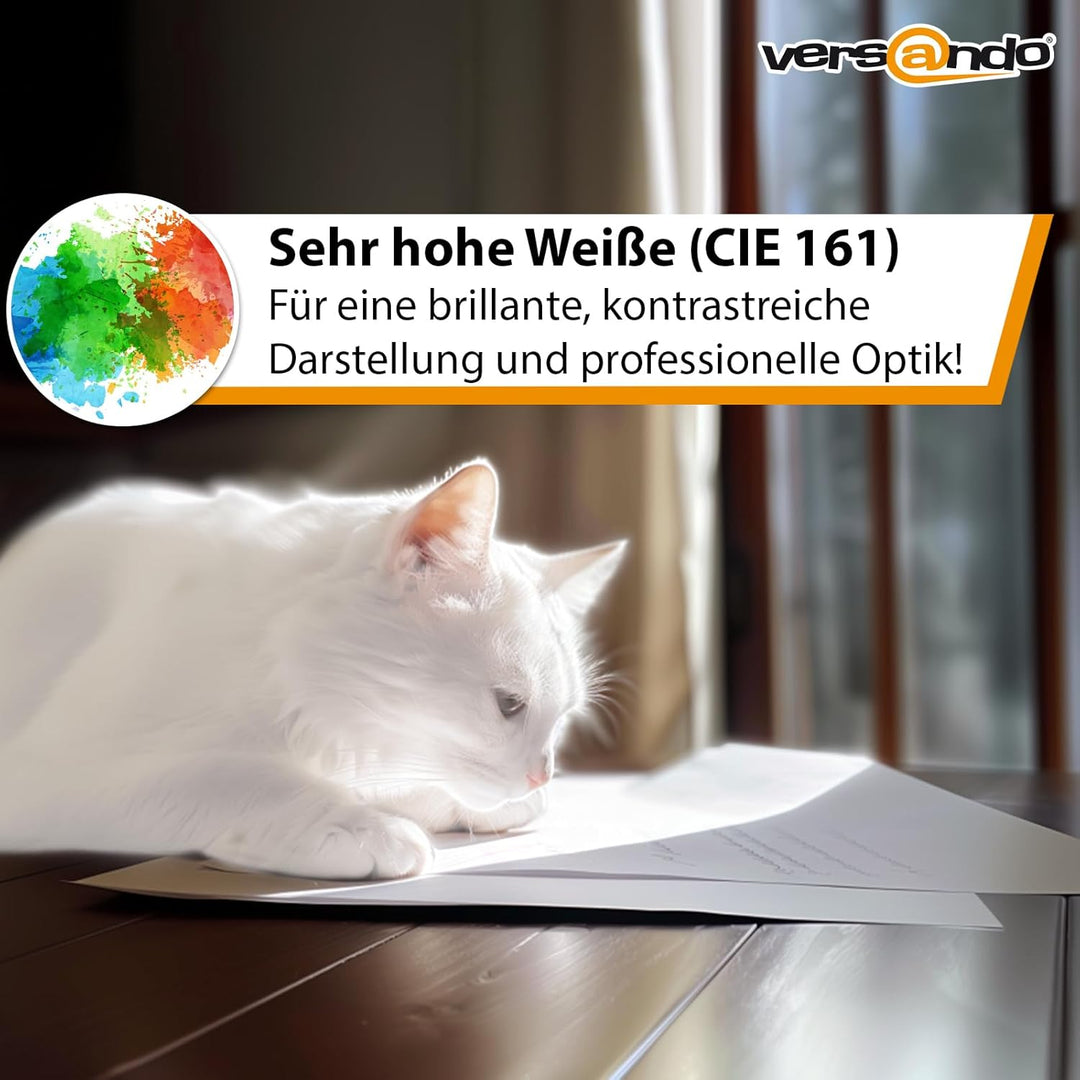versando 2.500 Blatt Kopierpapier A4 HighWhite 80 Drucker-/Universalpapier 5x 500 Blatt PremiumWeiss