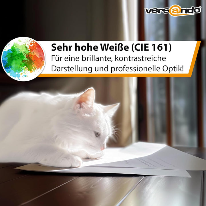 versando 2.500 Blatt Kopierpapier A4 HighWhite 80 Drucker-/Universalpapier 5x 500 Blatt PremiumWeiss