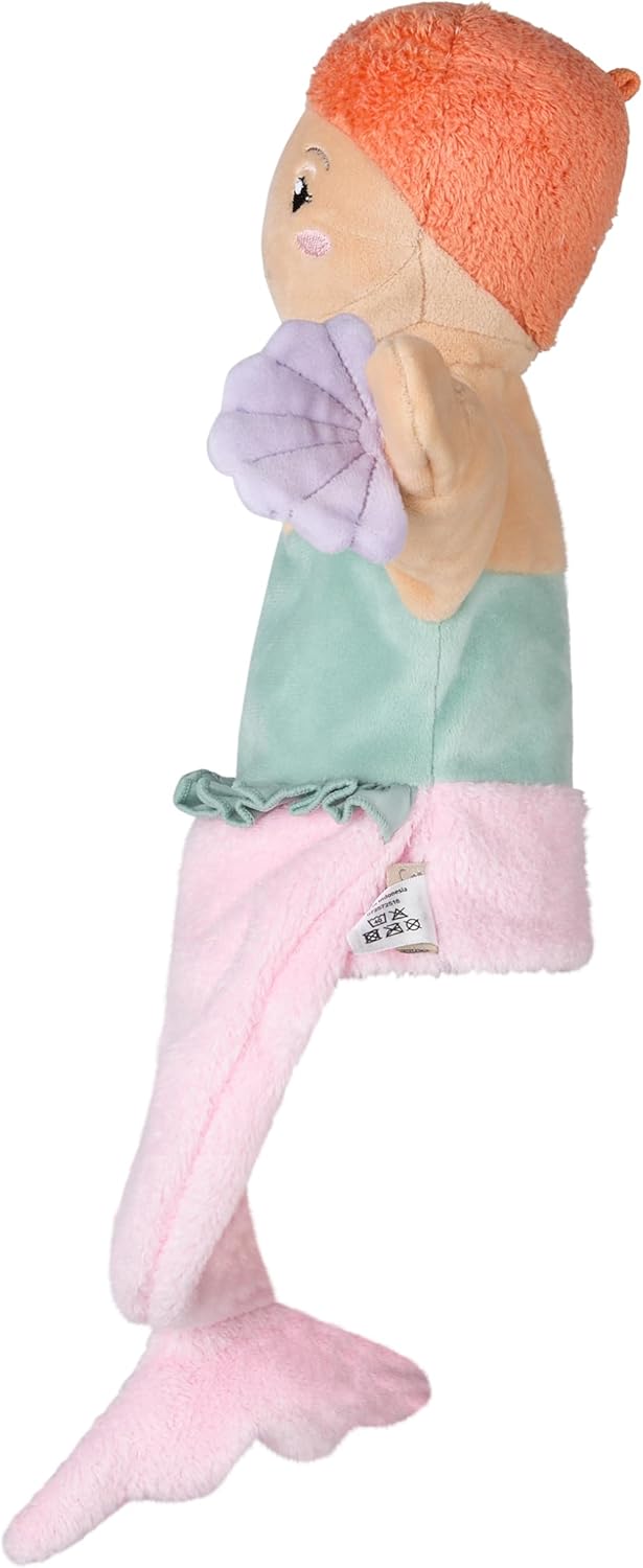 Sterntaler Handpuppe Meerjungfrau aus weichem Flausch, Kinder- und Babyspielzeug, Kopf wattiert mit