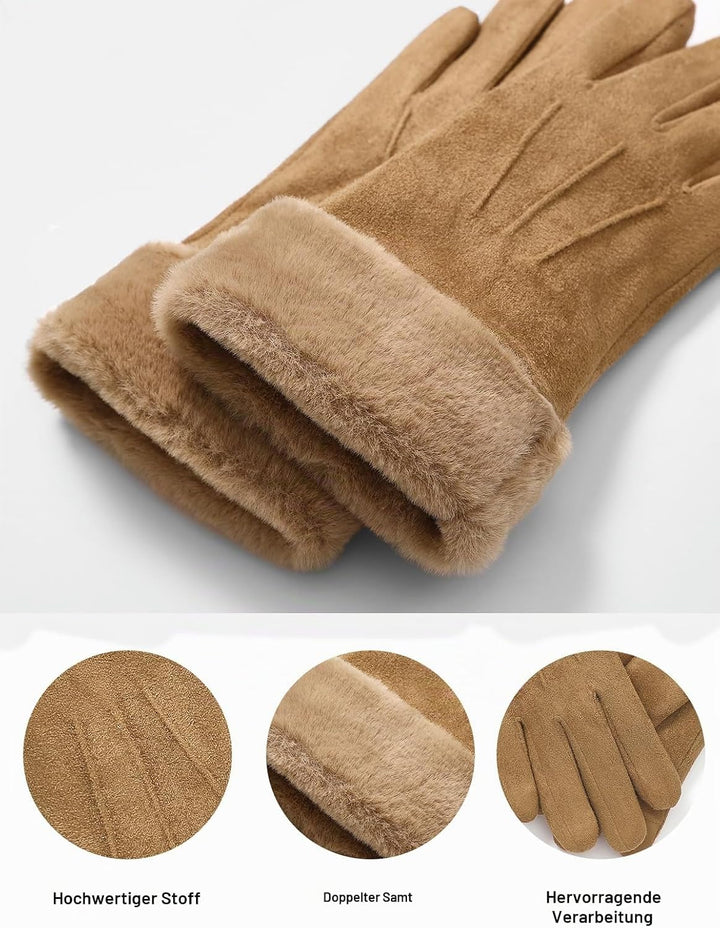 vislivin Handschuhe Damen Winter Warm Handschuhe Touchscreen Handschuh mit Gefütterte S Braun, S Bra
