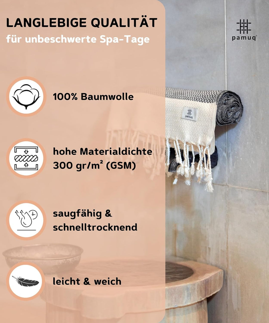 Strandtuch XXL Saunatuch Badetuch Hamamtuch Gross Baumwolle Duschtuch Pestemal Handtuch Fouta Pareo