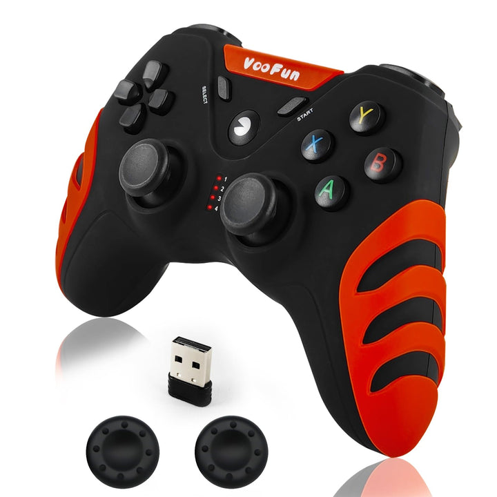 VooFun Controller PC, Wireless PS3 Controller Gamepad PC mit Dual-Vibration, Gaming Controller für P