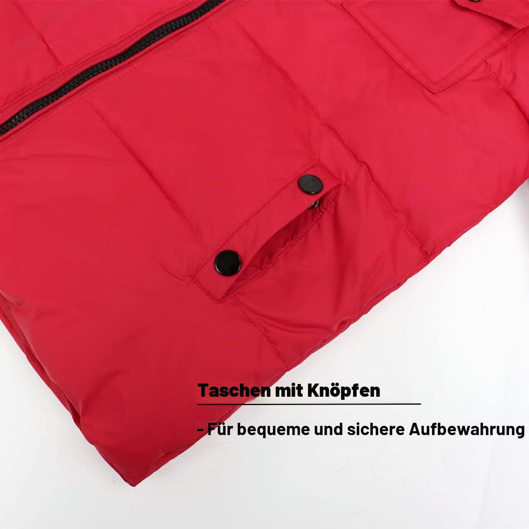 Kinder Bekleidungsset Junge Mädchen Süss Schneeanzug mit Kaputze Daunenjacke + Skihose 2tlg Verdickt