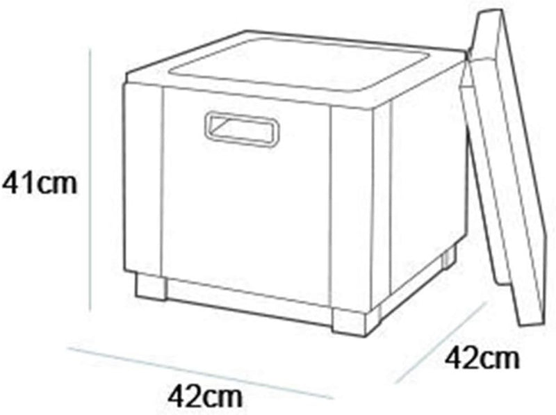 Allibert 212159 Kühlbox/Beistelltisch Ice Cube, Rattanoptik, Kunststoff, anthrazit