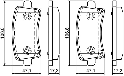 Bosch BP1233 Bremsbeläge - Hinterachse - ECE-R90 Zertifizierung - vier Bremsbeläge pro Set