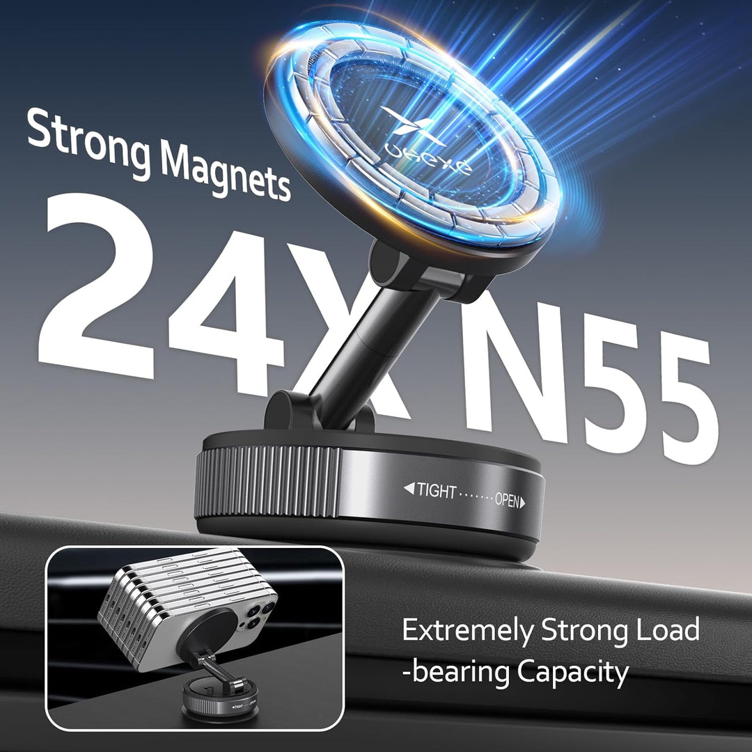 Magnetische Handyhalterung fürs Auto Vakuum-Magnet-Autohandyhalterung für Magsafe, 360° verstellbar