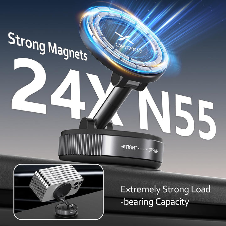 Magnetische Handyhalterung fürs Auto Vakuum-Magnet-Autohandyhalterung für Magsafe, 360° verstellbar