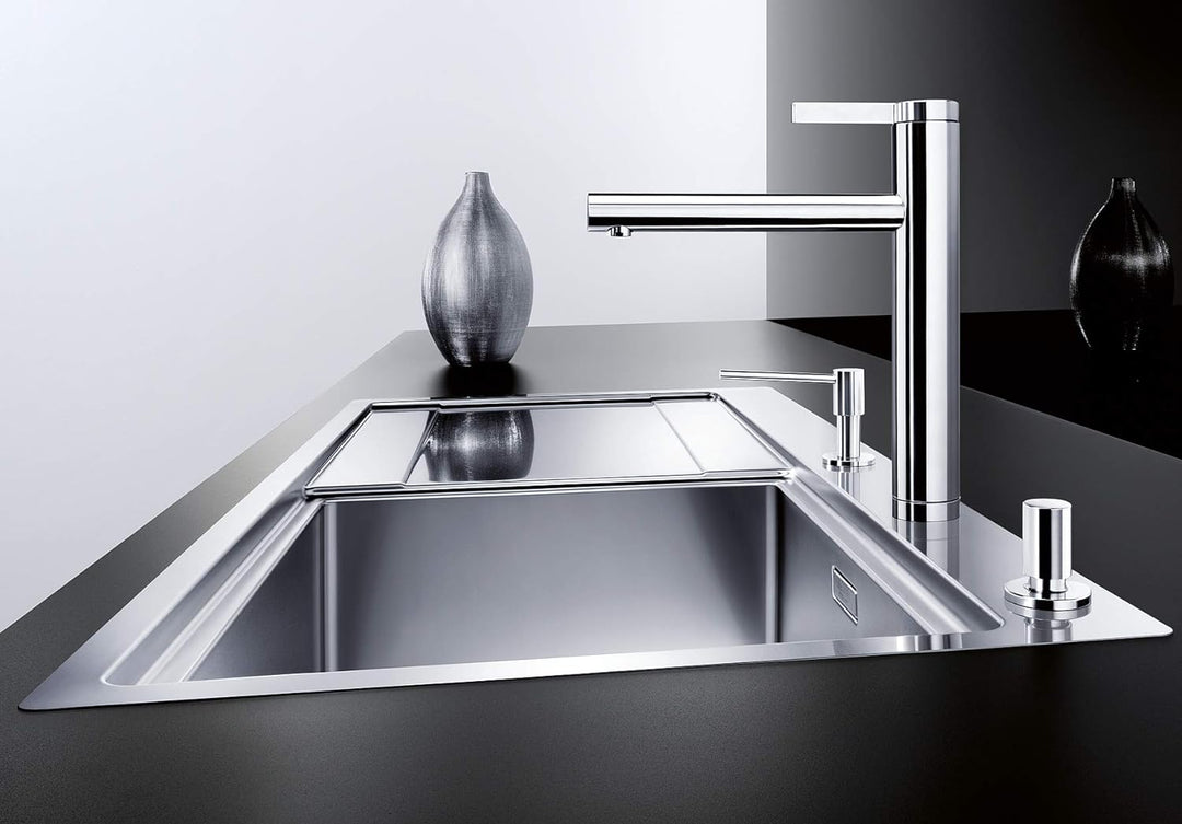 BLANCO LINEE | Edelstahl seidenmatt | Hochdruck | Rückflussverhinderer | Keramik Kartusche | Gesiche